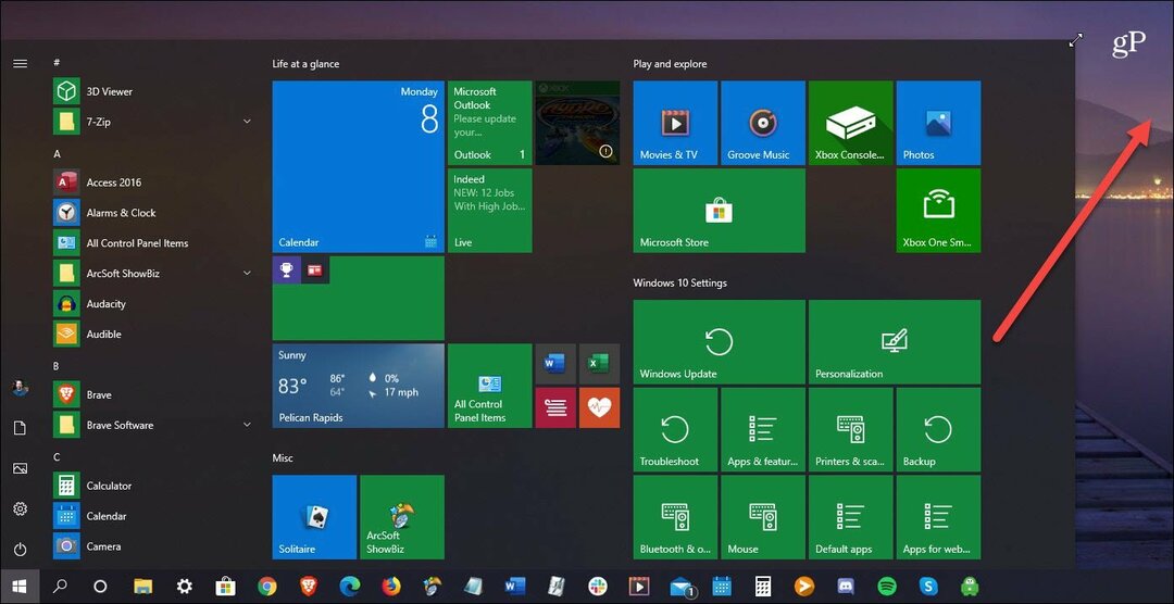 Cara Mengubah Ukuran Menu Mulai Windows 10