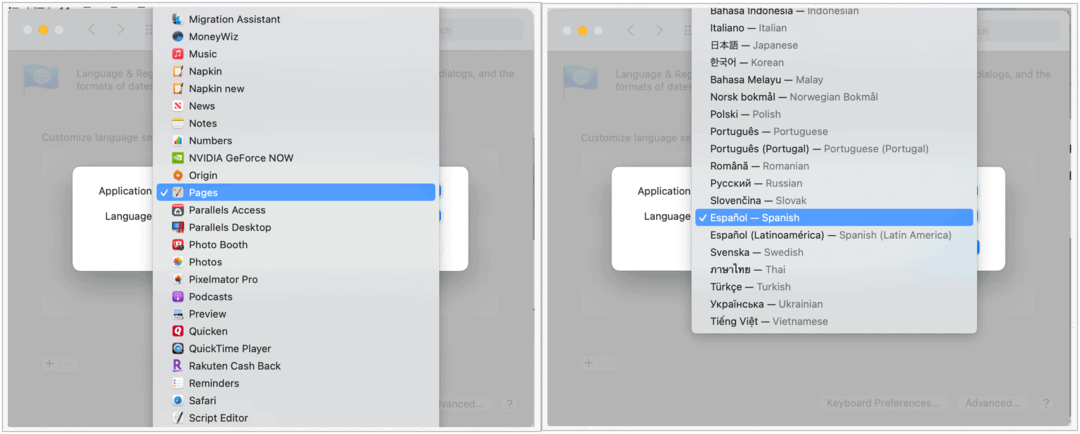 Ubah bahasa default Mac berdasarkan aplikasi