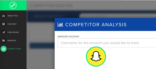 Tambahkan nama pengguna Snapchat pesaing yang ingin Anda lacak di Snaplytics.