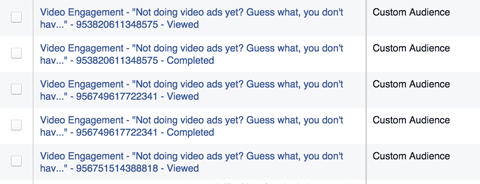 daftar keterlibatan iklan video facebook