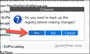 Mencadangkan Windows Registry menggunakan CCleaner