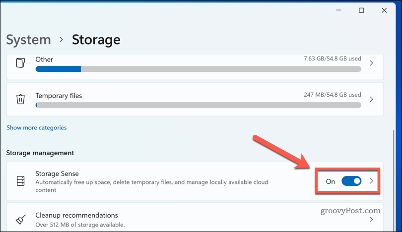 Mengaktifkan Storage Sense di Windows 11