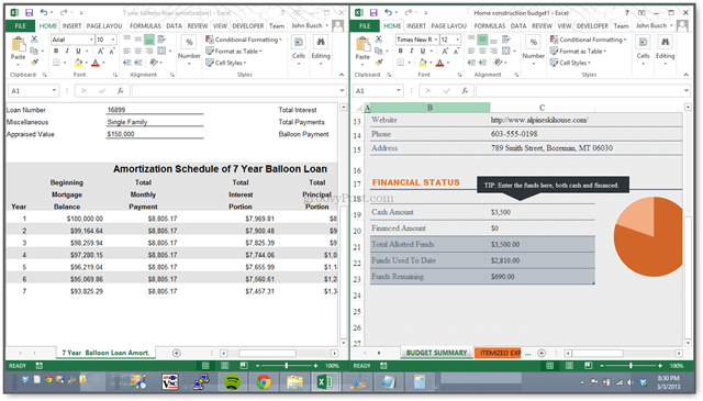 Baru! Excel 2013 Memungkinkan Anda Melihat Spreadsheets Berdampingan di Windows Terpisah