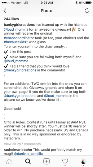 Pastikan aturan kontes Instagram Anda secara eksplisit menyatakan bahwa Instagram tidak mensponsori atau mendukung kontes Anda.