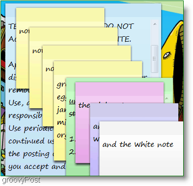 Windows 7 Sticky Notes: Screenshot