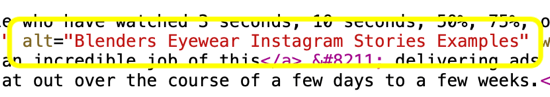 Cara menambahkan teks alt ke posting Instagram, contoh teks alt dalam kode html