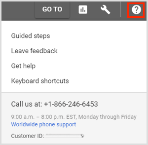 Hubungi dukungan pelanggan Google AdWords.