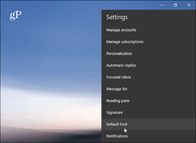Font Default Windows 10 Mail App