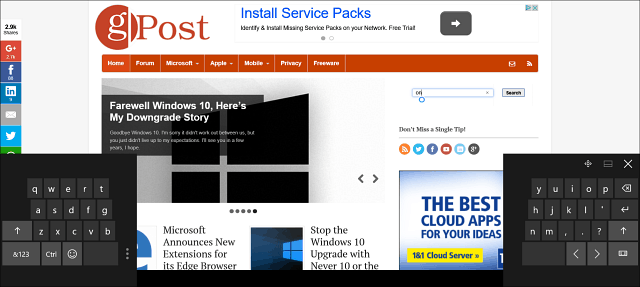 Windows 10 Tip: Membagi Keyboard Di Layar dalam Mode Tablet