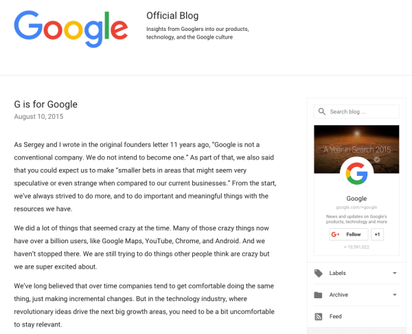 surat pengumuman rebranding google