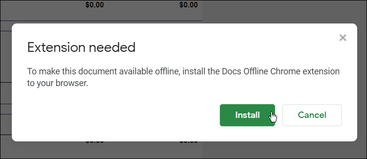 selanjutnya instal addon gunakan google docs offline
