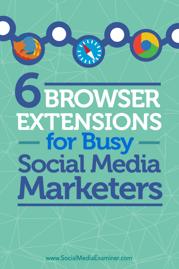 Kiat tentang enam ekstensi browser untuk membantu pemasar yang sibuk.