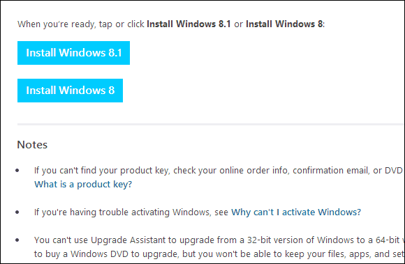 Halaman Unduhan Windows 8.1