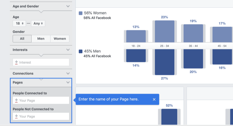 langkah 1 tentang cara menganalisis Wawasan Pemirsa Facebook untuk halaman Facebook
