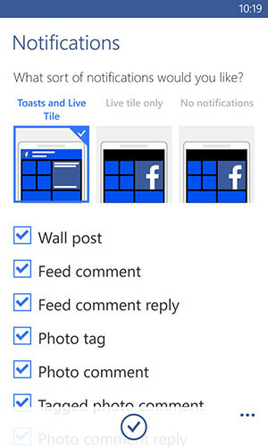 aplikasi facebook untuk opsi notifikasi windows