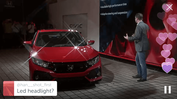 Honda menggunakan Periscope untuk mengungkap prototipe Civic SI 2017 mereka.