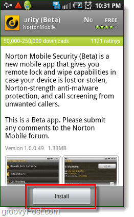 Instal keamanan norton di android