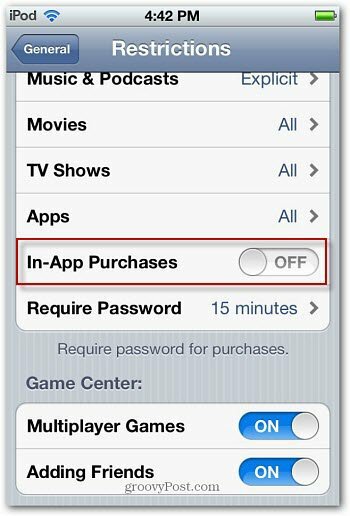 Cara Menonaktifkan Pembelian Dalam Aplikasi di iPhone / iPod Touch