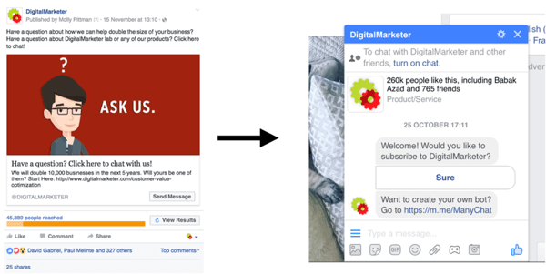 Kampanye iklan Facebook Messenger ini menghasilkan 300+ percakapan penjualan hanya dengan $ 800.
