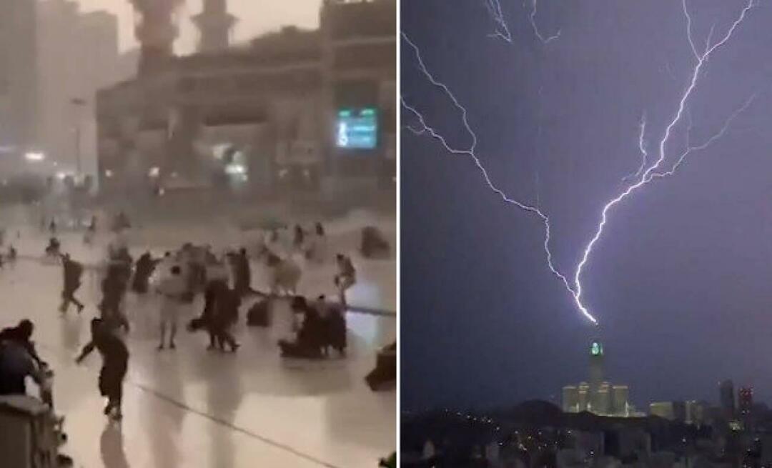 "Super Cell" terlihat di Mekah setelah hujan lebat dan badai!