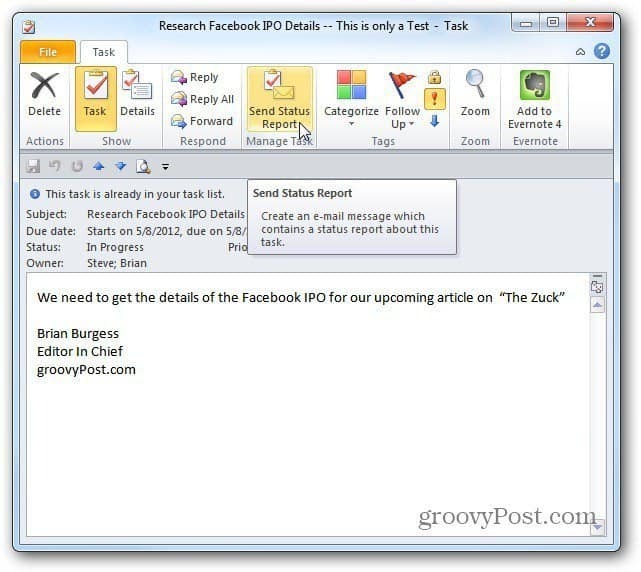 Cara Menetapkan Tugas di Outlook 2010