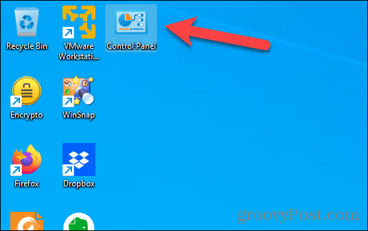 Ikon Panel Kontrol ditambahkan ke desktop
