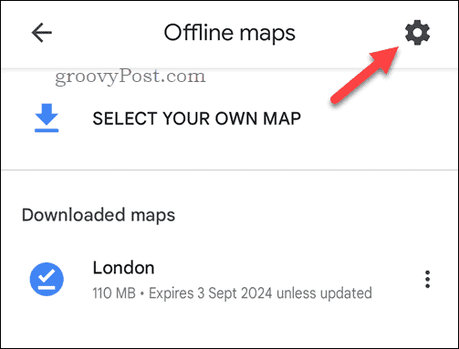 Pengaturan untuk peta Google Maps offline