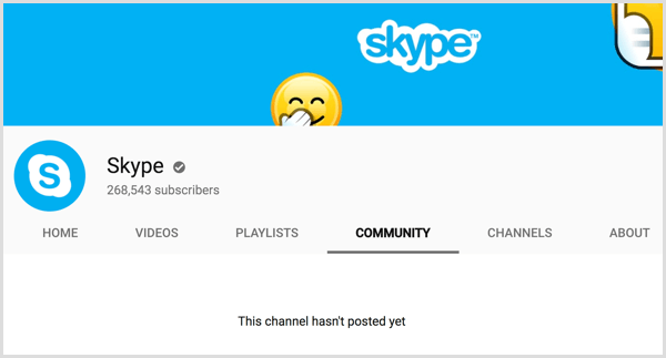 Channel tab Komunitas YouTube belum memposting