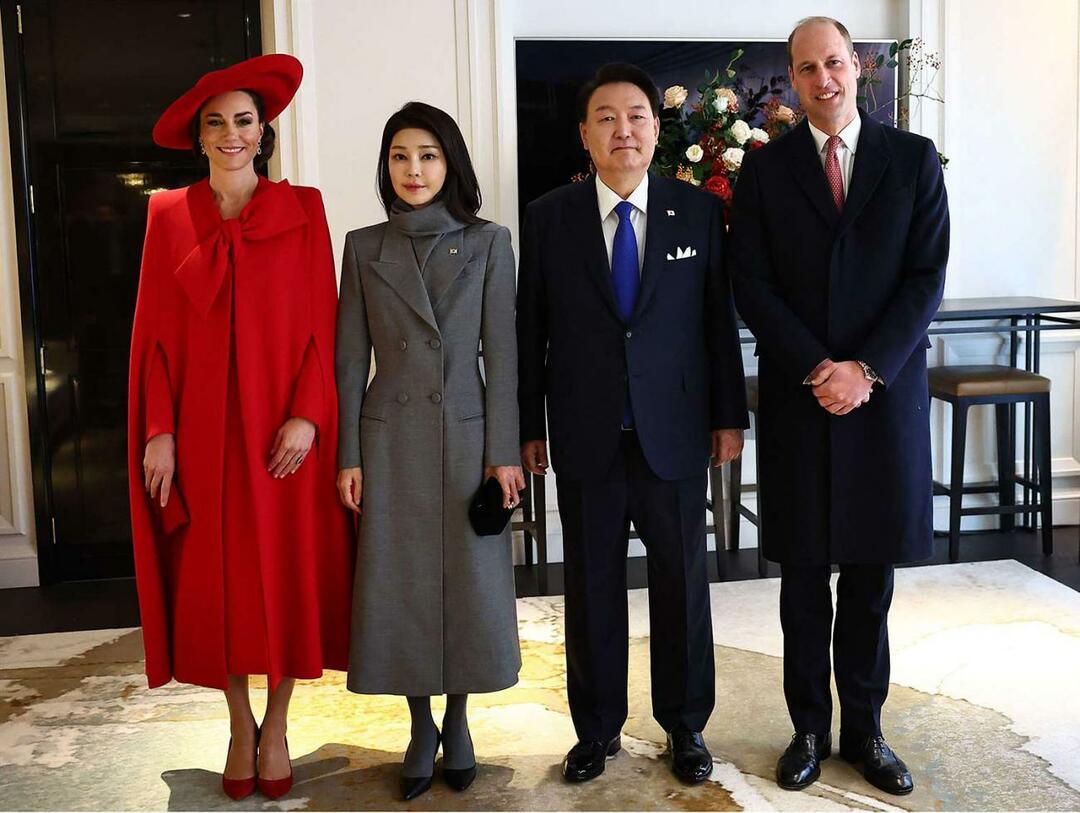 Kate Middleton dan Pangeran William bersama Presiden Korea Selatan Yoon Suk Yeol dan istrinya Kim Keon Hee