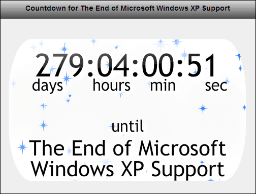 Countdown Dukungan Windows XP