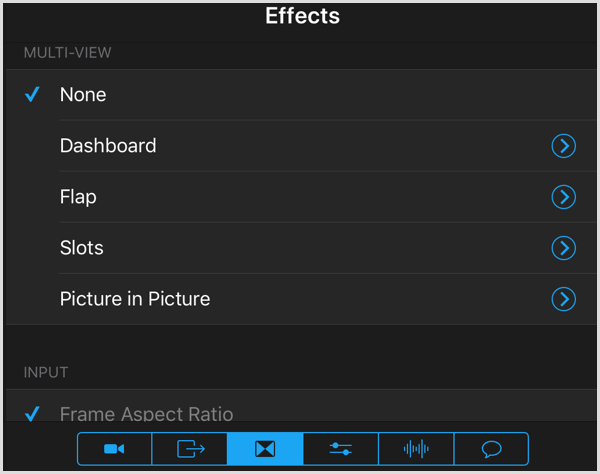 efek multi-tampilan switcher studio