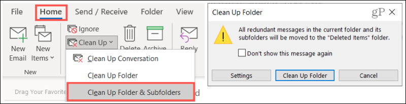 Bersihkan Folder dan Subfolder