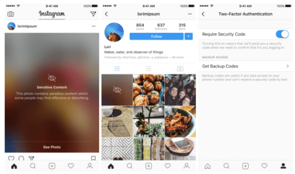 Instagram memperluas otentikasi dua faktor untuk semua pengguna dan mulai mengaburkan konten sensitif.