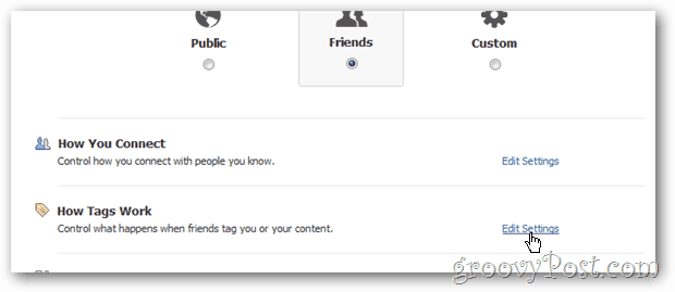 Privasi Facebook - Konfigurasikan cara kerja tag