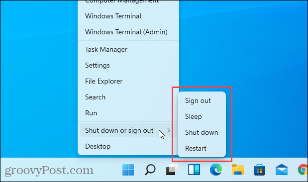 Tidak ada opsi Hibernate pada menu Windows + X di Windows 11