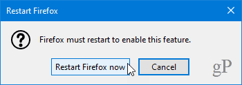Mulai ulang Firefox