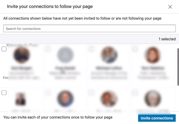 Undang Koneksi untuk Mengikuti Halaman LinkedIn Anda, langkah 2.