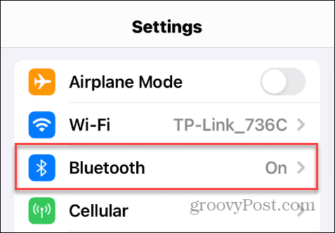 Opsi Bluetooth di Pengaturan iOS