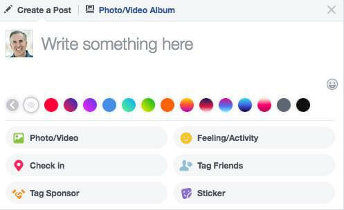 Facebook memperluas pilihan warna latar belakang yang tersedia untuk pembaruan status.