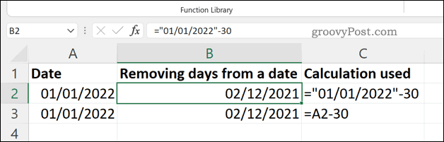 Menghapus hari dari tanggal di Excel