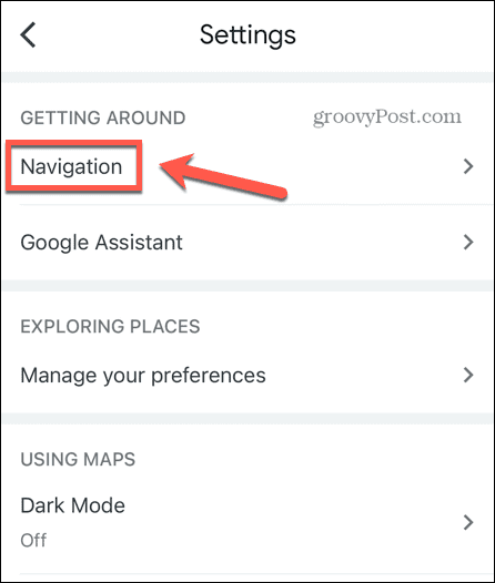 pengaturan navigasi google maps