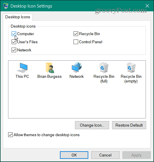 ikon mengembalikan ikon desktop di windows