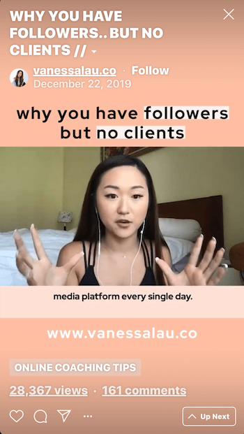 Video Instagram Vanessa Lau IGTV