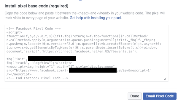 Pastikan Anda telah menginstal kode dasar piksel Facebook di situs Anda.