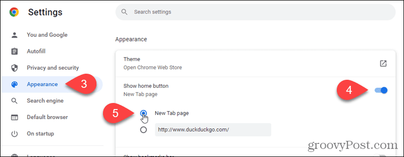 Tampilkan tombol Beranda di Chrome dan buat tombol Beranda membuka laman Tab Baru