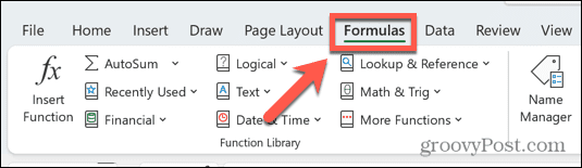 menu rumus excel