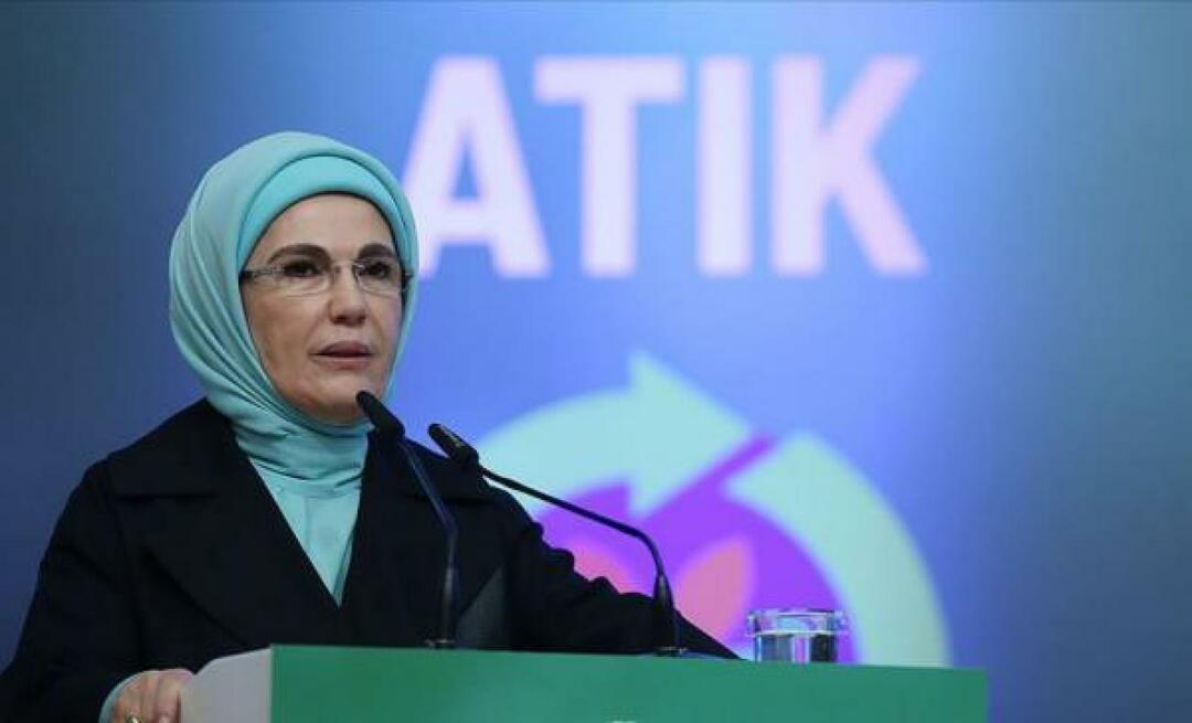 Emine Erdoğan memberi selamat kepada anggota Koperasi Perusahaan Wanita Alam Hijau Hatay