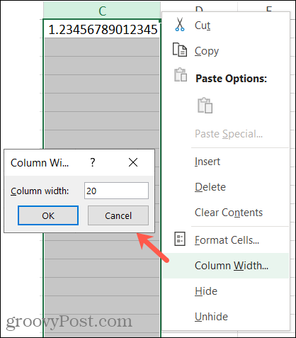 Tingkatkan Lebar Kolom di Excel