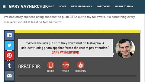 Kutipan Gary Vanderchuk tentang pentingnya Snapchat