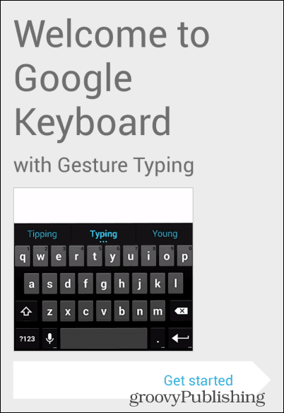 Keyboard Android KitKat memulai